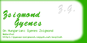 zsigmond gyenes business card